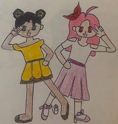 Two Characters Traditional Flat Colored